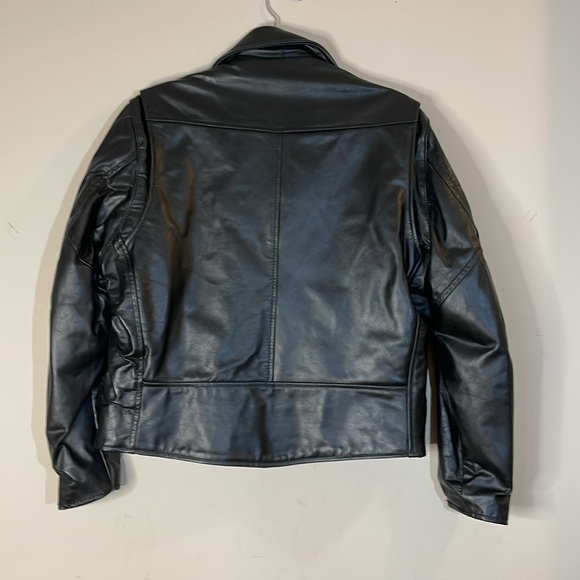 Vintage Park V Black Leather Made in USA Moto Jacket - Picture 6 of 11